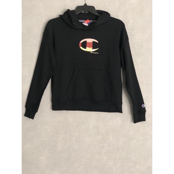 Champion Women's Size Small Fleece Pull-Over Hoodie Black NEW - Picture 1 of 10